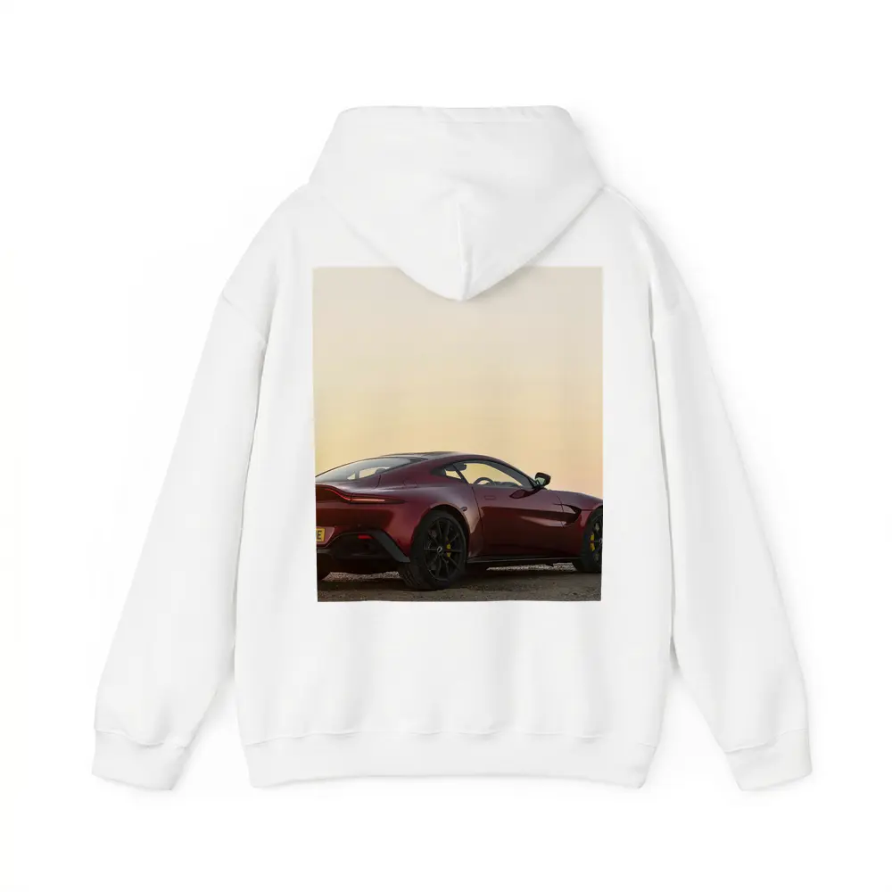Aston Martin Vantage Red Sunset Coastal View – Hoodies