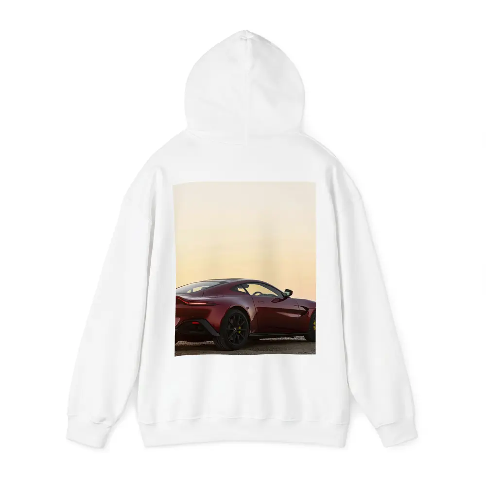 Aston Martin Vantage Red Sunset Coastal View – Hoodies