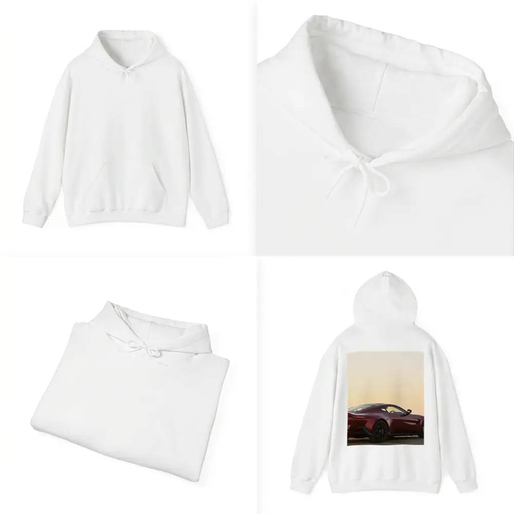 Aston Martin Vantage Red Sunset Coastal View – Hoodies