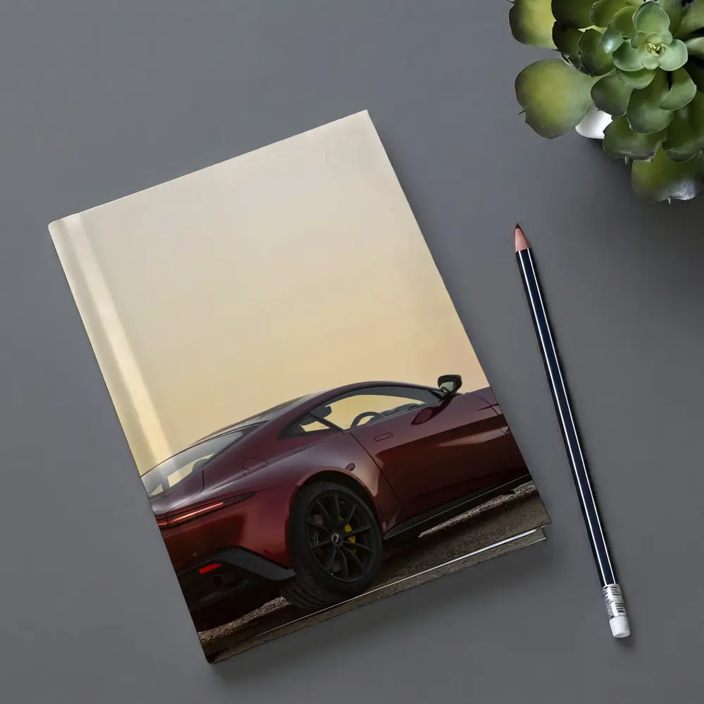 Aston Martin Vantage Red Sunset Coastal View – Notebooks
