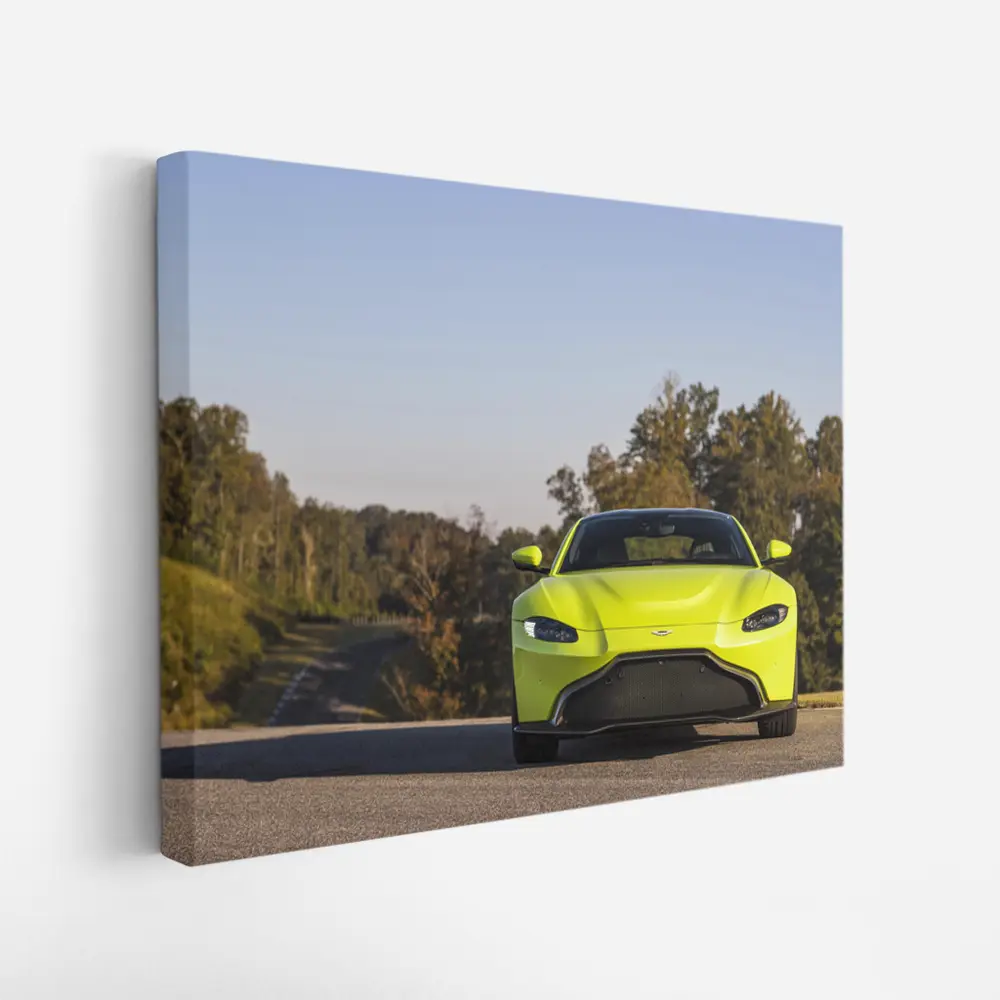 Aston Martin Vantage Lime Green Road Front – Wall Art
