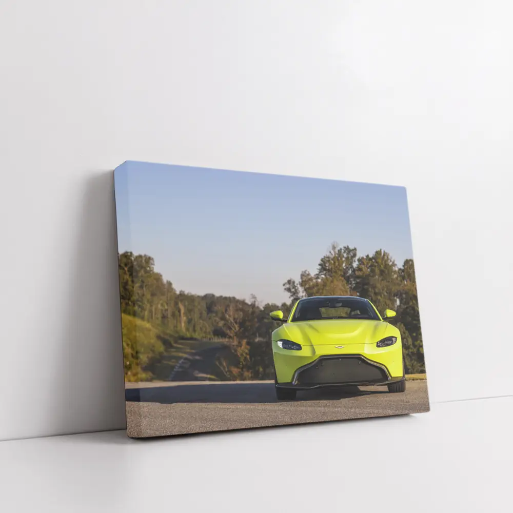Aston Martin Vantage Lime Green Road Front – Wall Art
