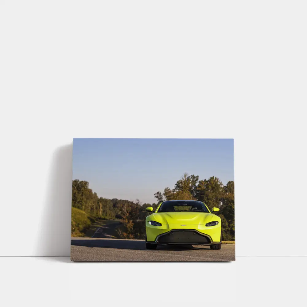 Aston Martin Vantage Lime Green Road Front – Wall Art