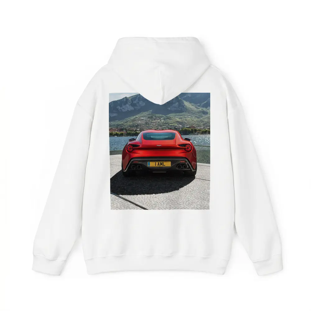 Aston Martin Vanquish Zagato Red Lakeside Mountains – Hoodies
