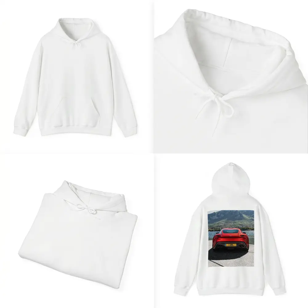 Aston Martin Vanquish Zagato Red Lakeside Mountains – Hoodies