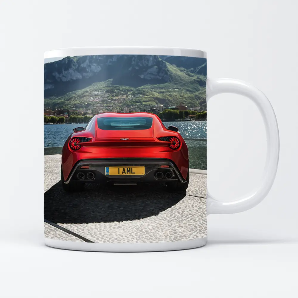 Aston Martin Vanquish Zagato Red Lakeside Mountains – Mugs