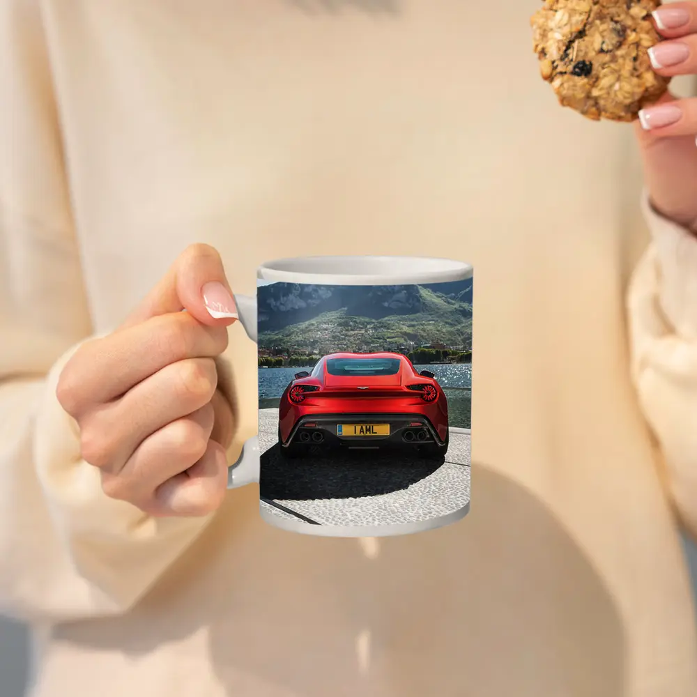 Aston Martin Vanquish Zagato Red Lakeside Mountains – Mugs