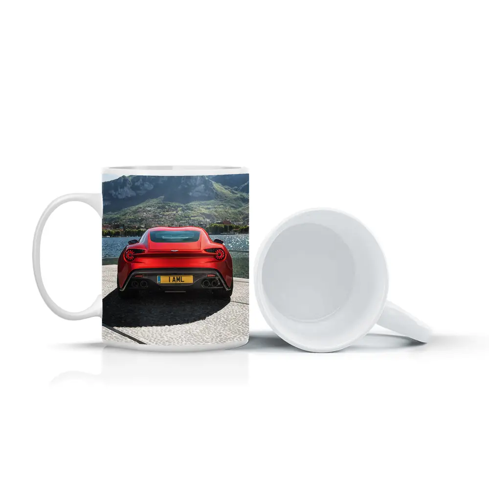 Aston Martin Vanquish Zagato Red Lakeside Mountains – Mugs