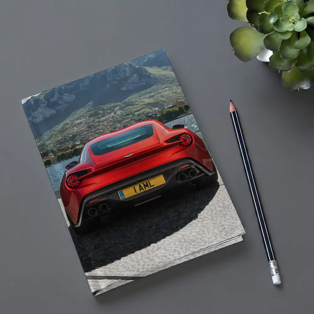 Aston Martin Vanquish Zagato Red Lakeside Mountains – Notebooks