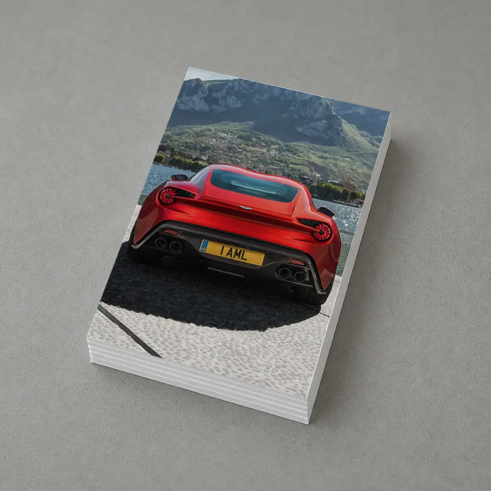 Aston Martin Vanquish Zagato Red Lakeside Mountains – Postcards