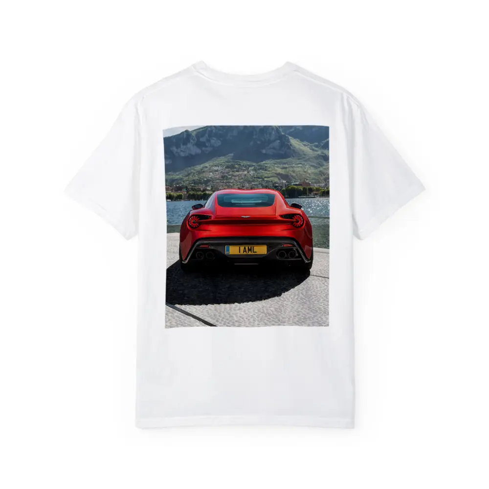 Aston Martin Vanquish Zagato Red Lakeside Mountains – T-Shirts