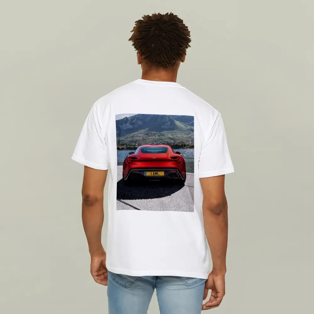 Aston Martin Vanquish Zagato Red Lakeside Mountains – T-Shirts