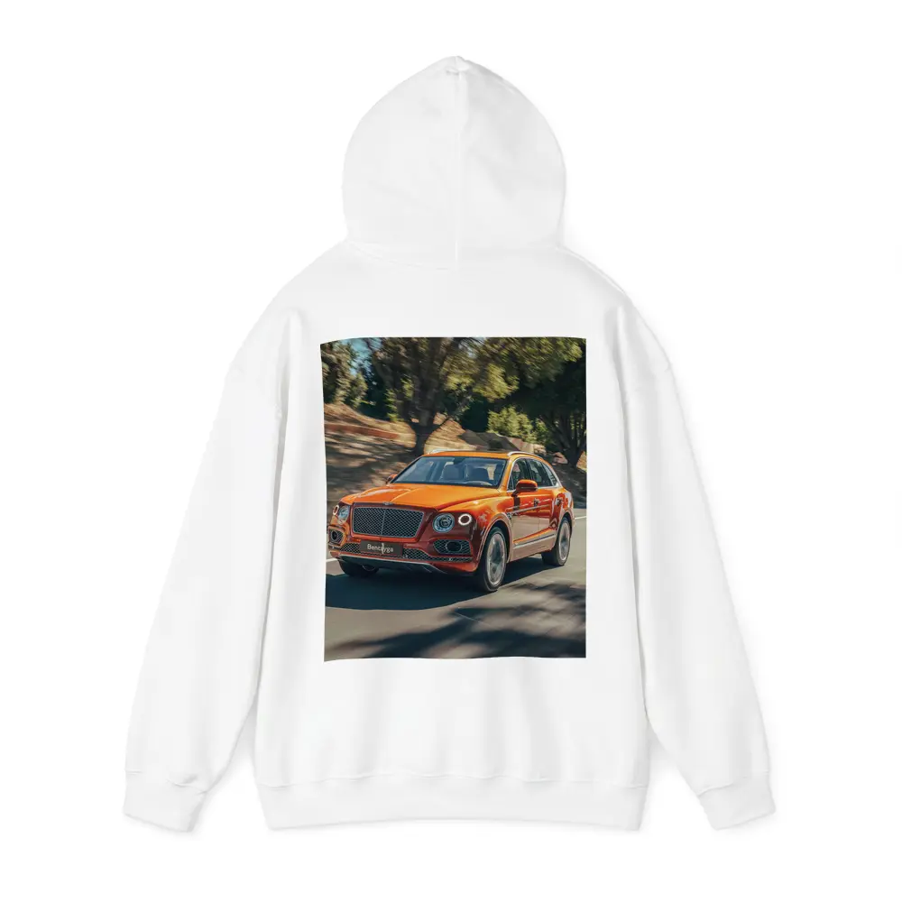 Bentley Bentayga Hybrid Orange On Road – Hoodies