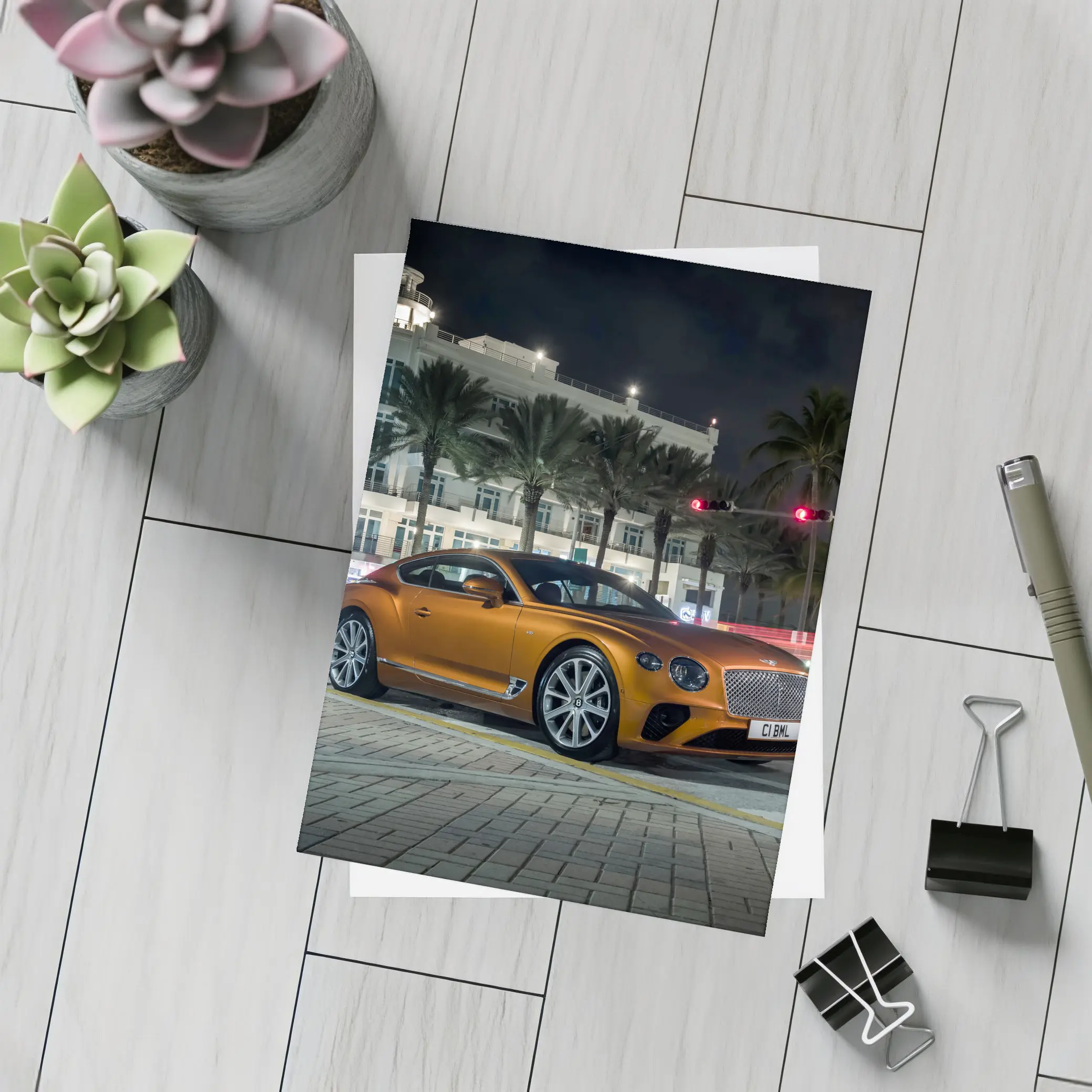 Bentley Continental GT Night City Street – Postcards