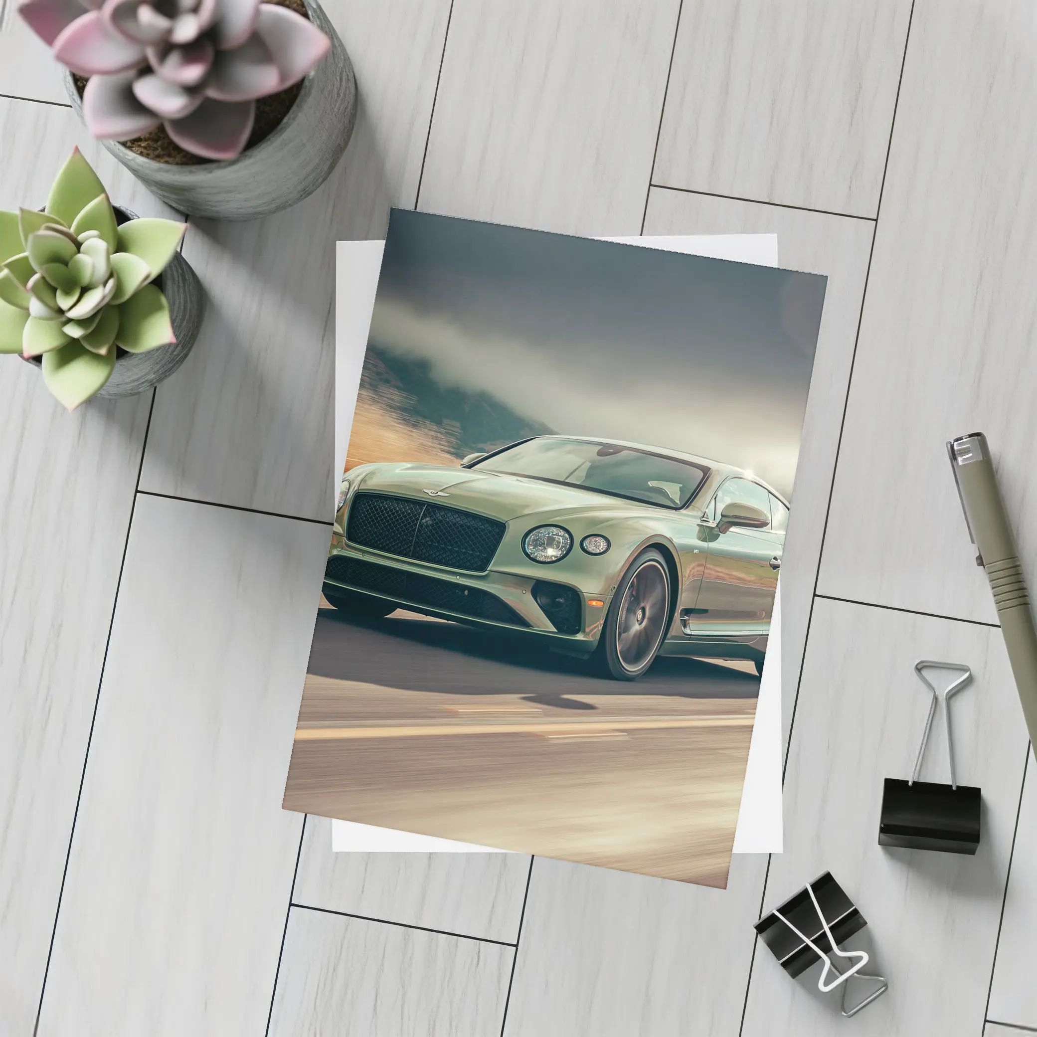 Bentley Continental GT Green Desert Highway Drive – Postcards