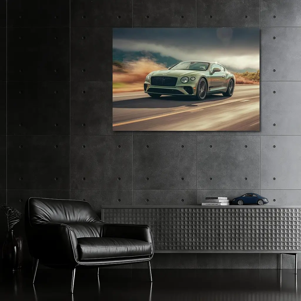 Bentley Continental GT Green Desert Highway Drive – Wall Art