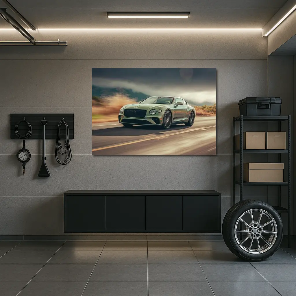 Bentley Continental GT Green Desert Highway Drive – Wall Art