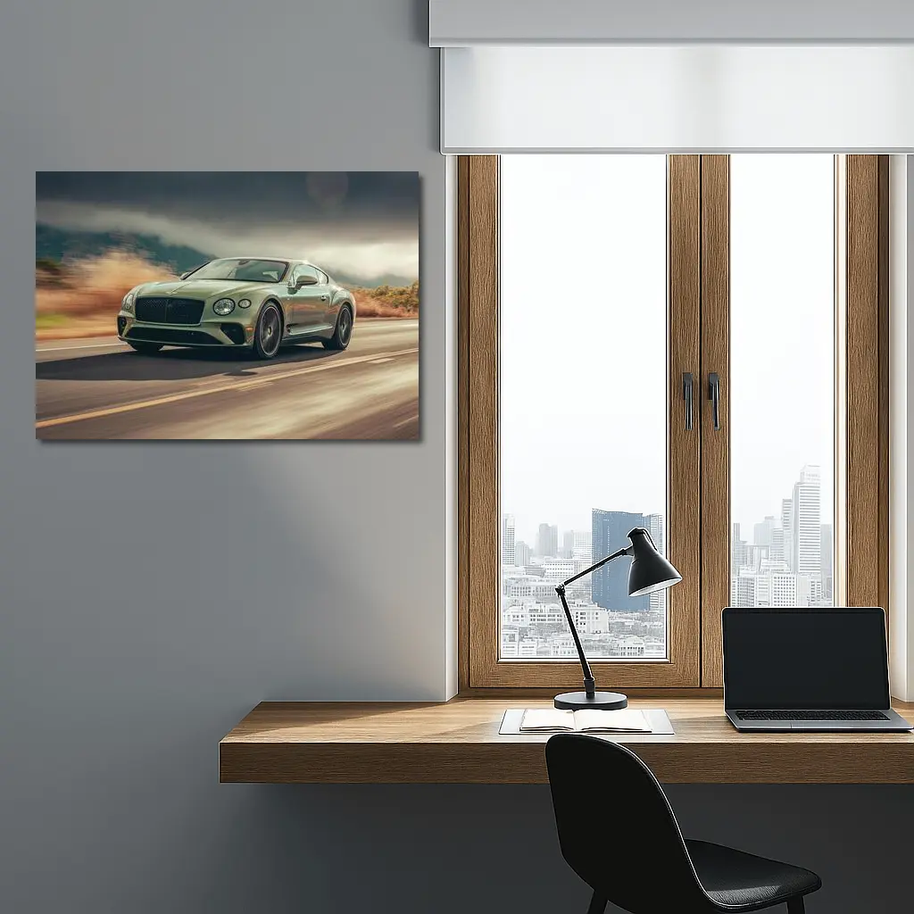 Bentley Continental GT Green Desert Highway Drive – Wall Art