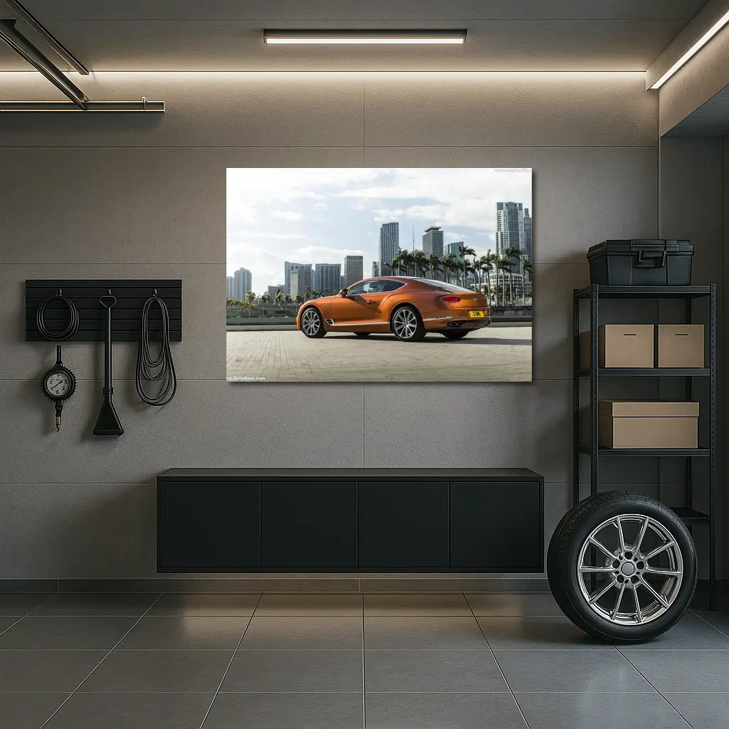 Bentley Continental GT Orange City Skyline – Wall Art