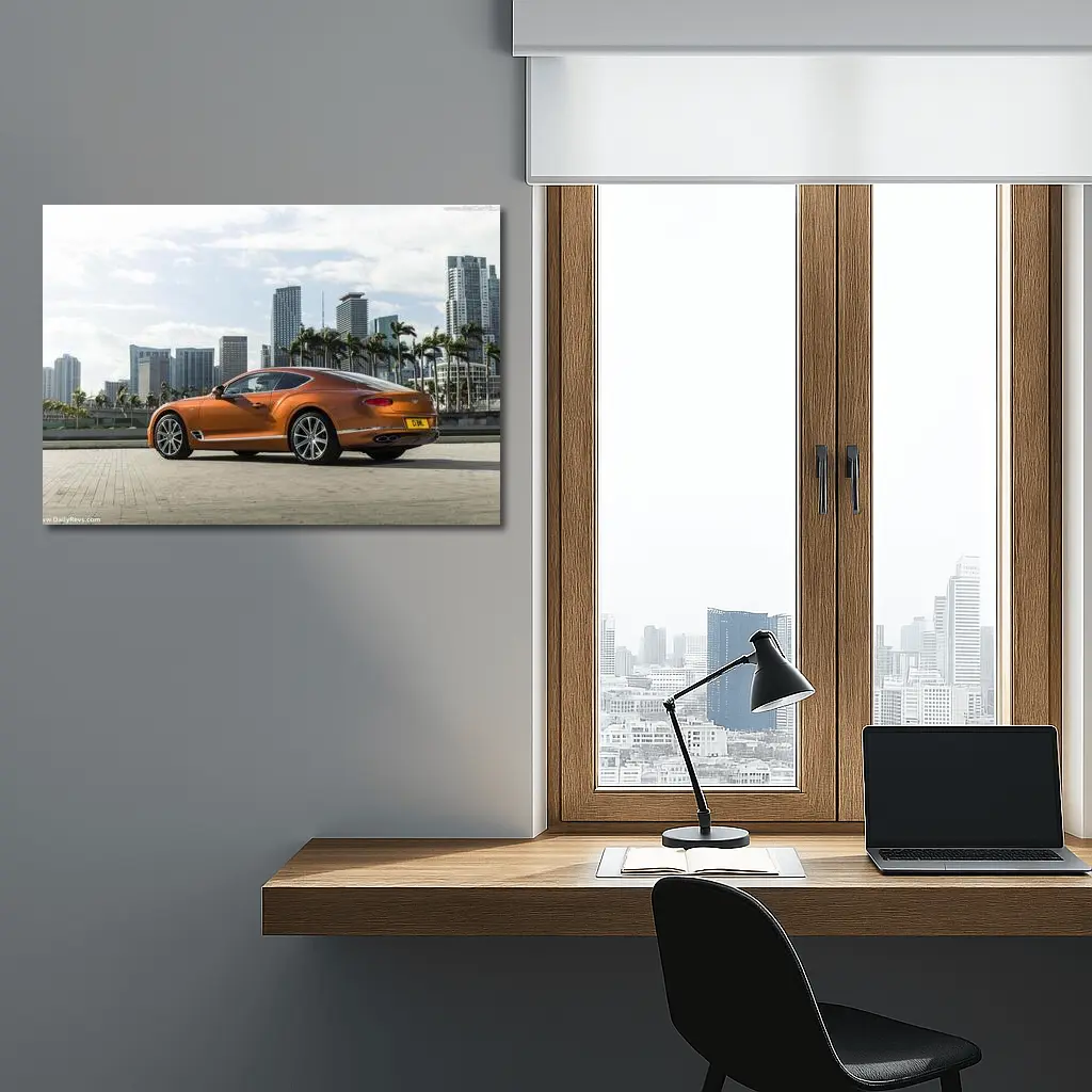 Bentley Continental GT Orange City Skyline – Wall Art