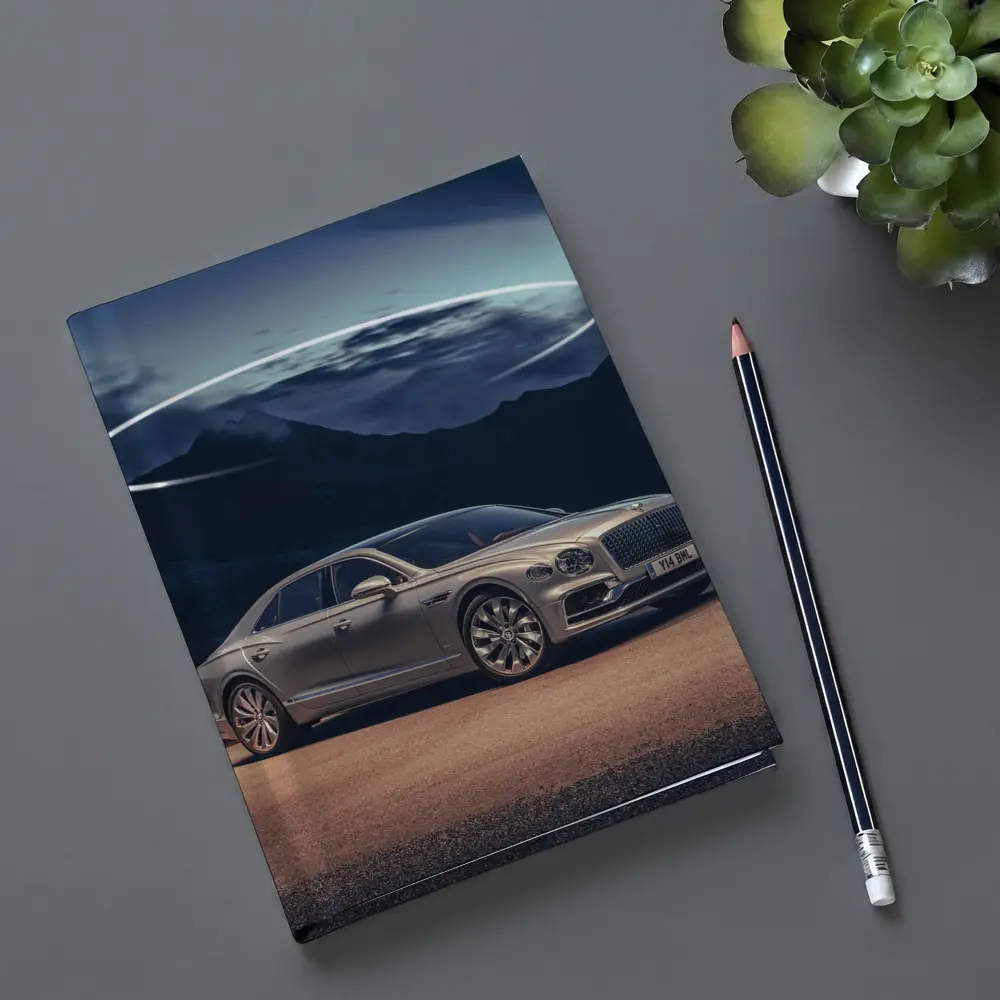 Bentley Flying Spur Silver Mountain Night Scene – Notebooks