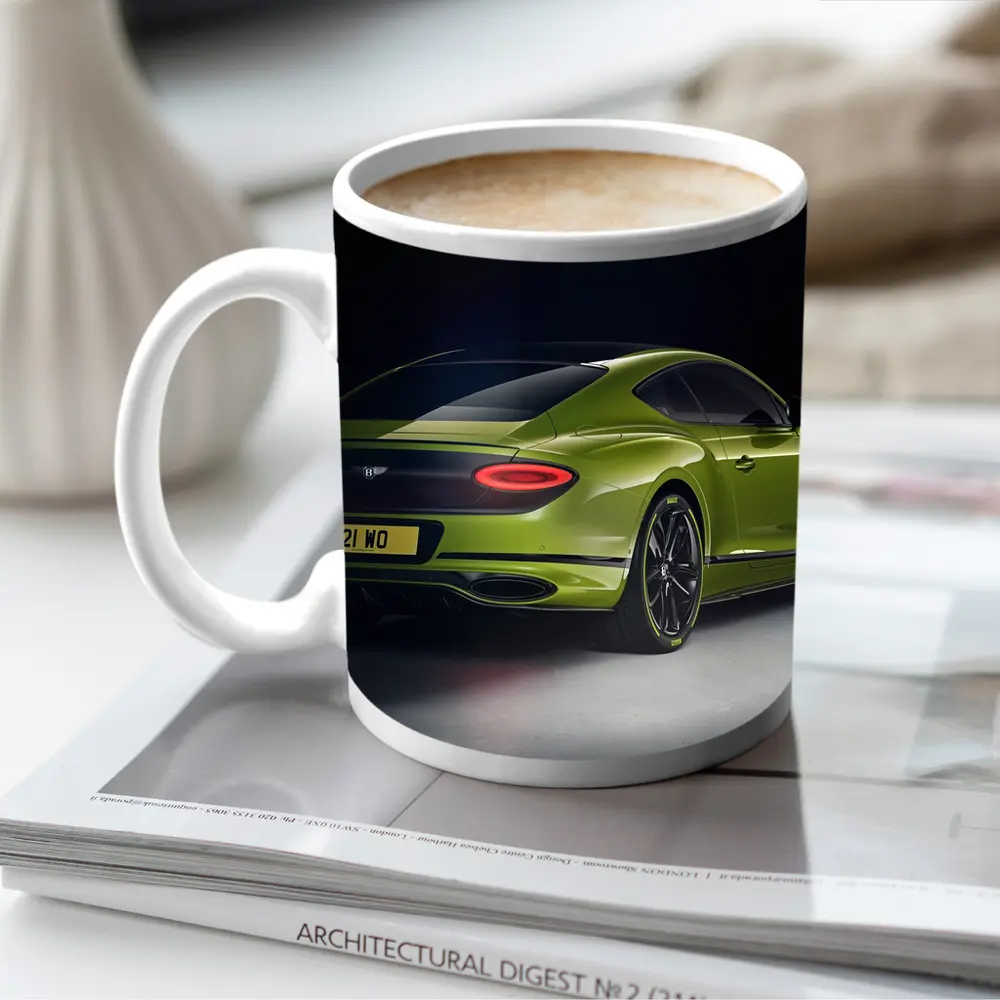 Bentley Continental GT Lime Green Studio Shot – Mugs
