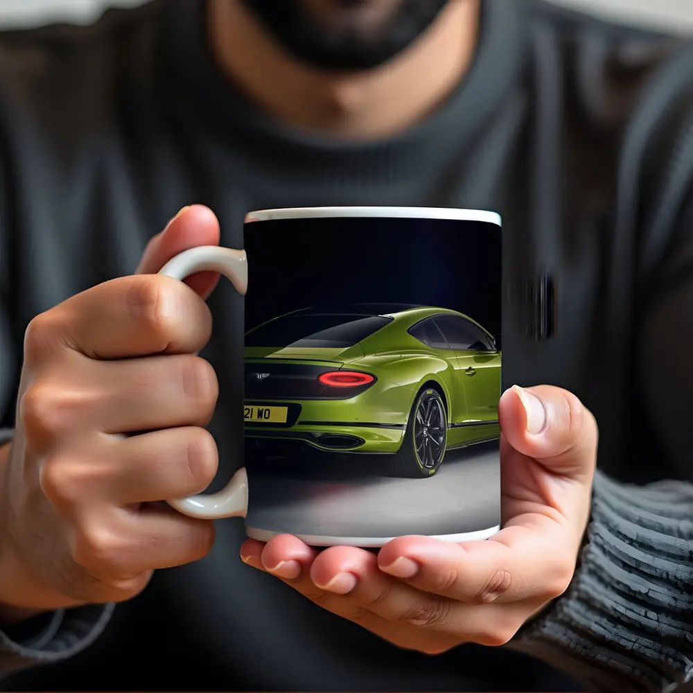 Bentley Continental GT Lime Green Studio Shot – Mugs