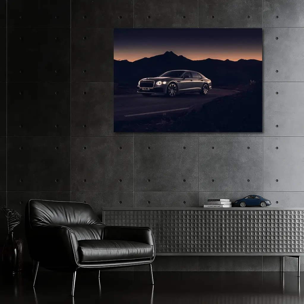 Bentley Flying Spur Dark Mountain Sunset Road – Wall Art