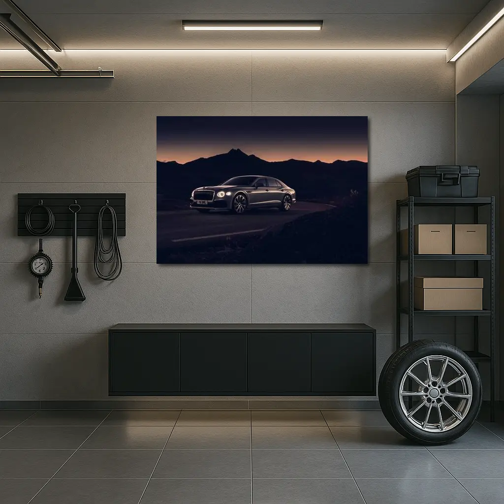 Bentley Flying Spur Dark Mountain Sunset Road – Wall Art