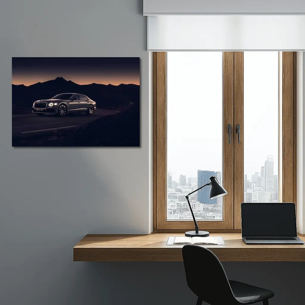 Bentley Flying Spur Dark Mountain Sunset Road – Wall Art