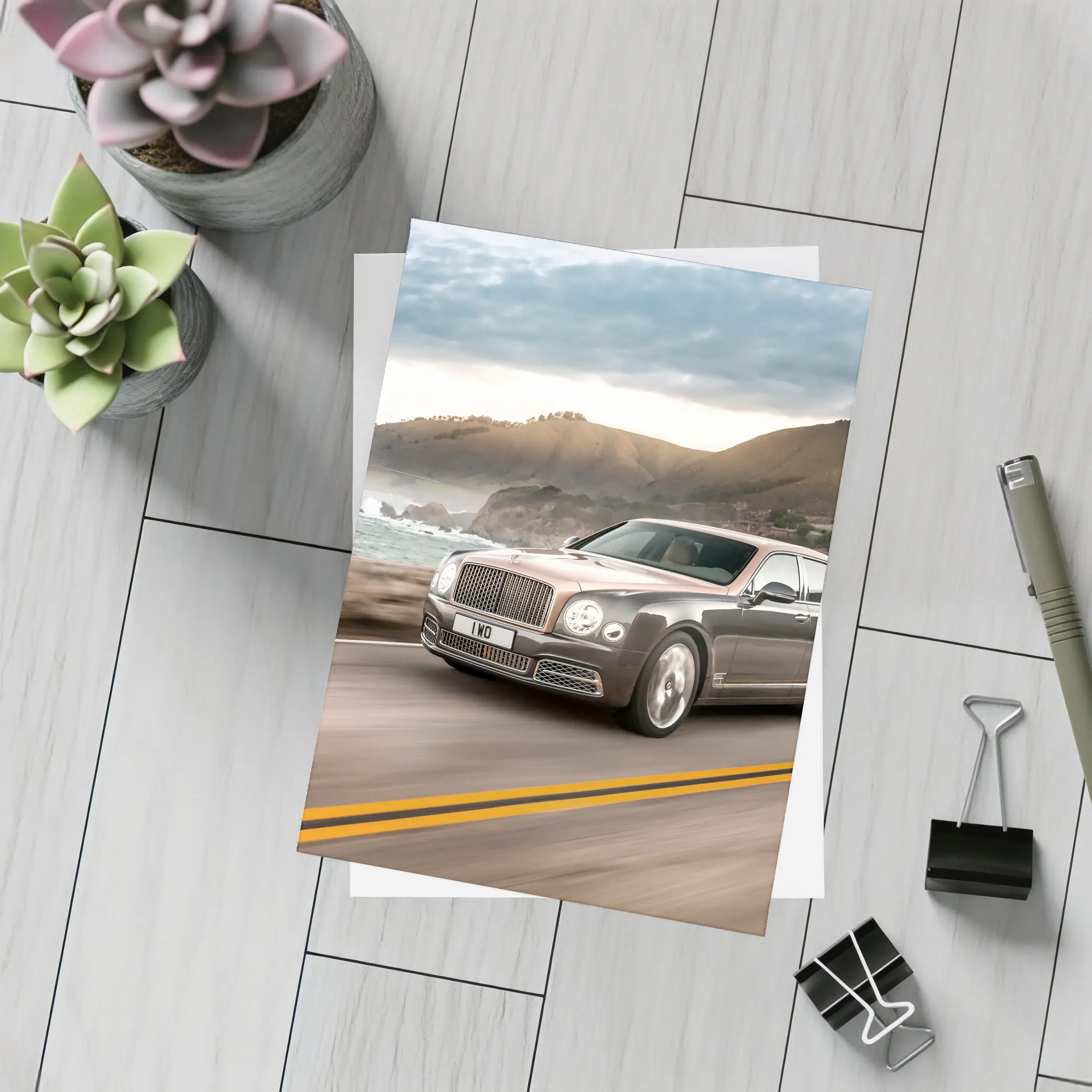Bentley Mulsanne Driving Coastal Mountain Road – Postcards