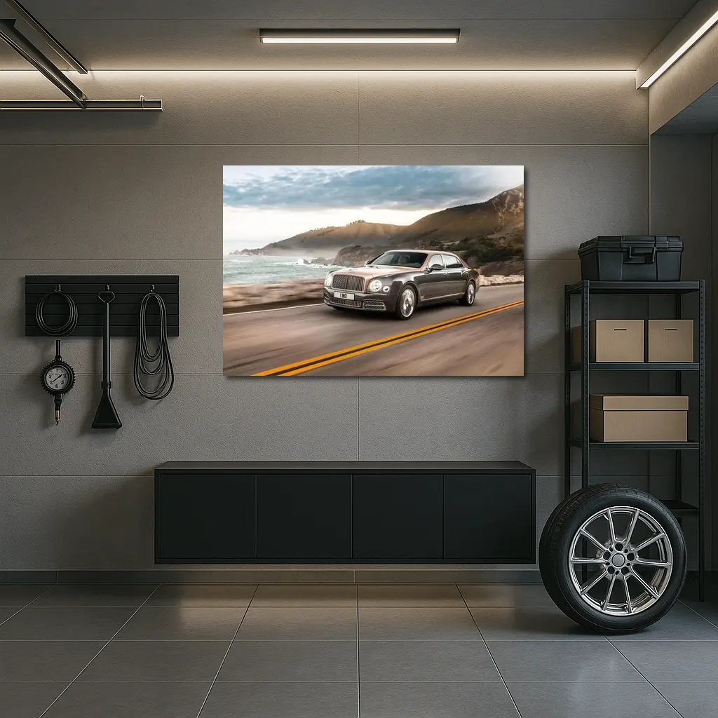Bentley Mulsanne Driving Coastal Mountain Road – Wall Art