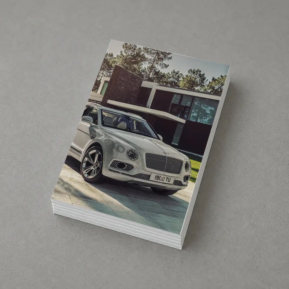 Bentley Bentayga SUV Parked Outside Modern Villa – Postcards