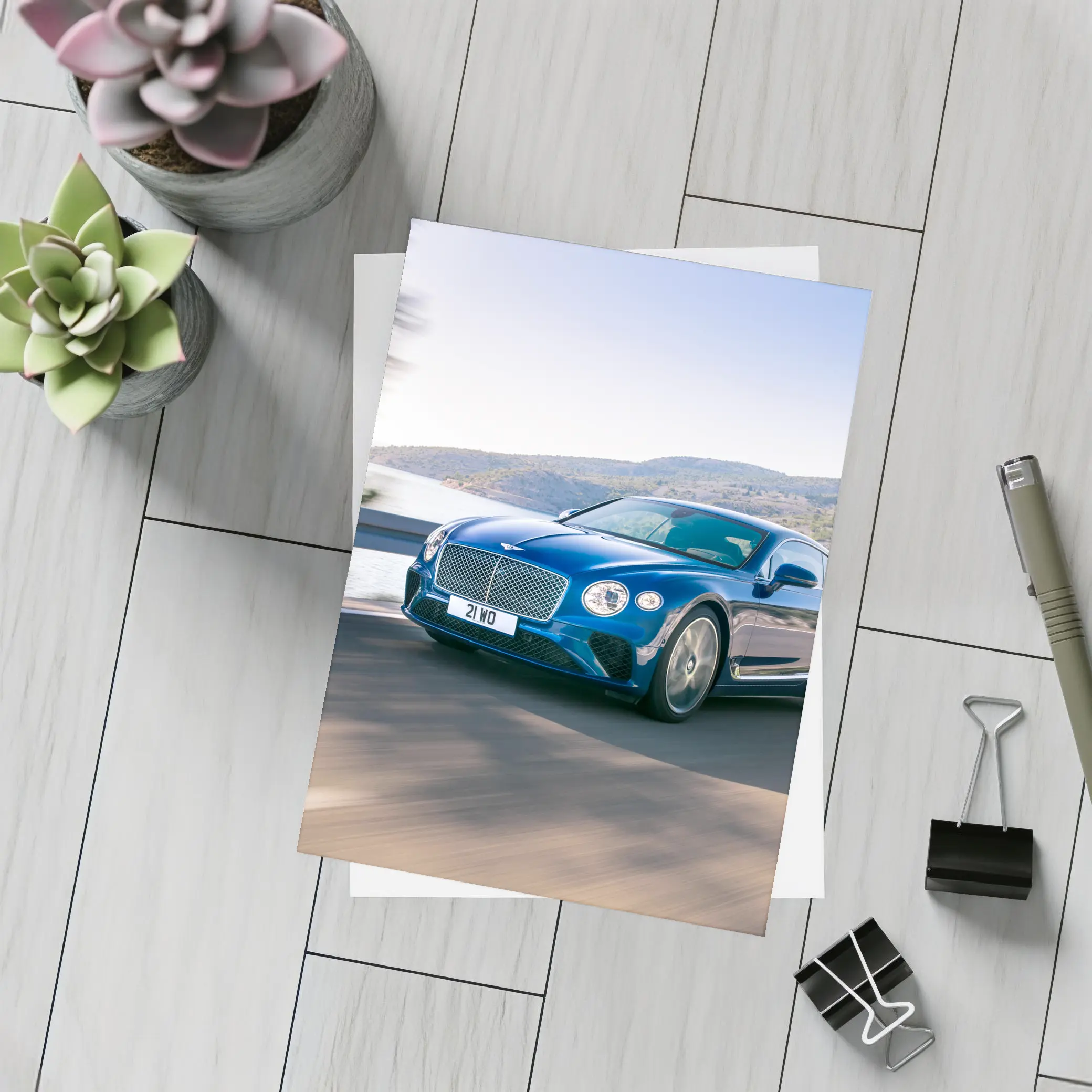 Bentley Continental GT Blue Coastal Road Drive – Postcards