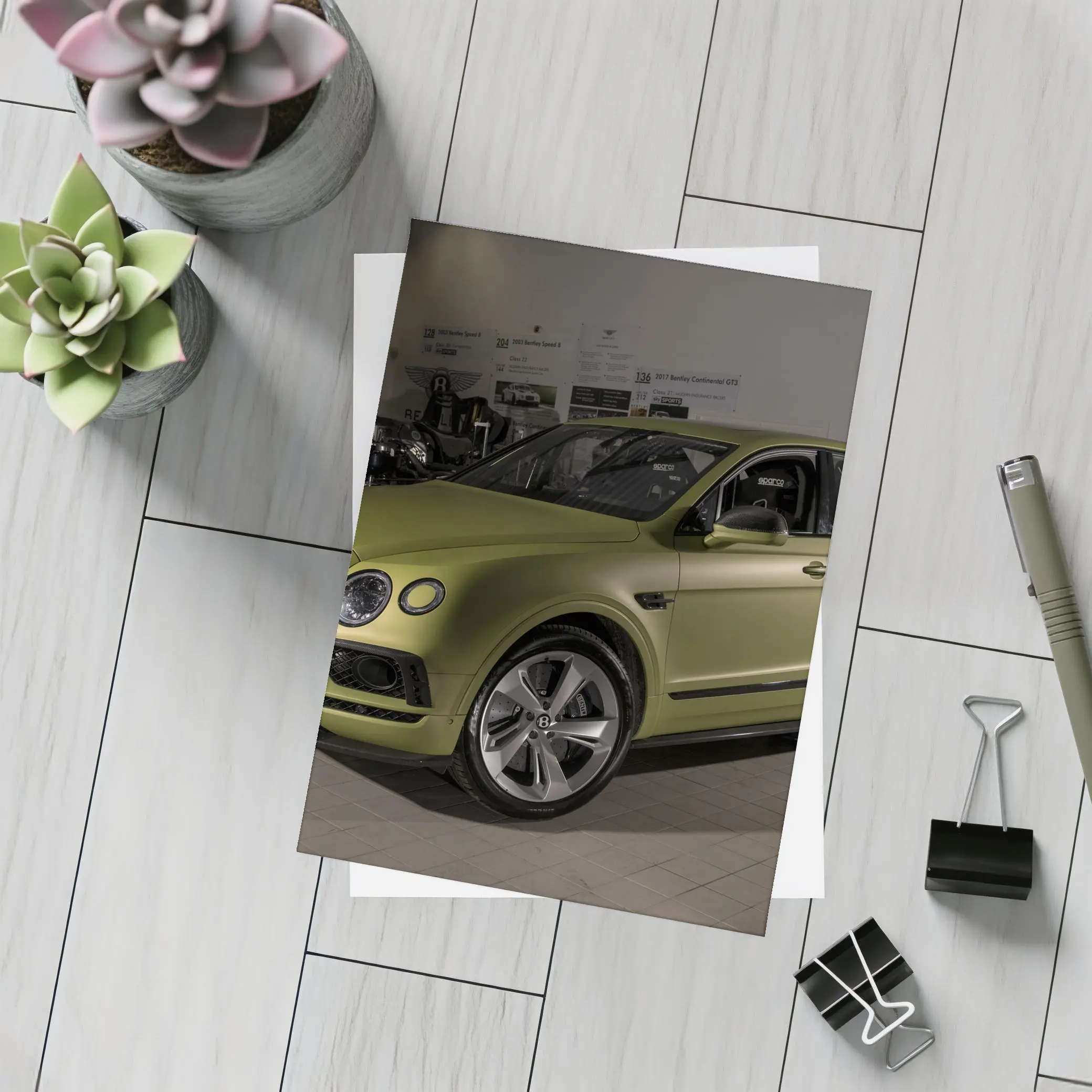 Bentley Bentayga Green SUV Showroom Display – Postcards