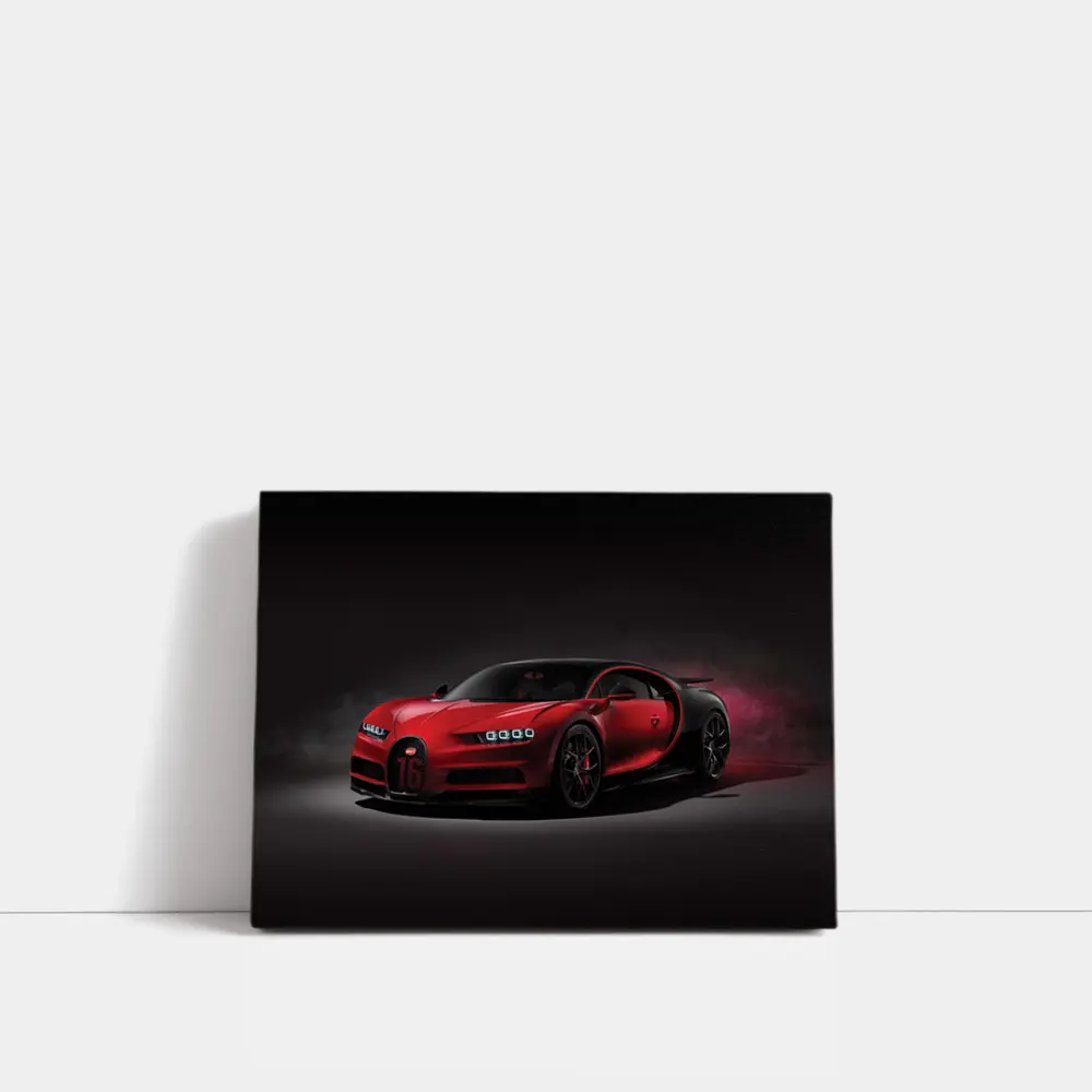 Bugatti Chiron Sport Red Dark Background – Wall Art