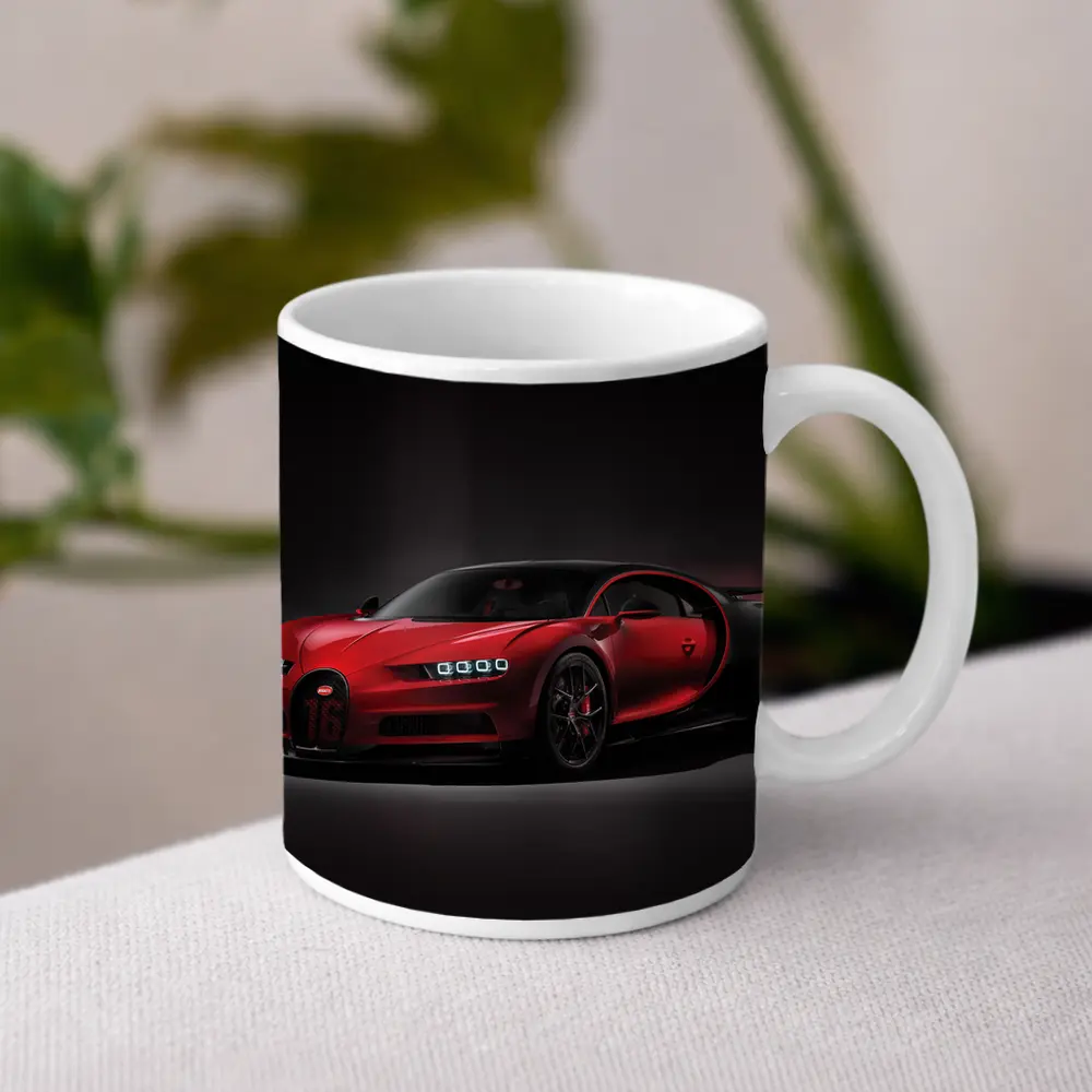 Bugatti Chiron Sport Red Dark Background – Mugs