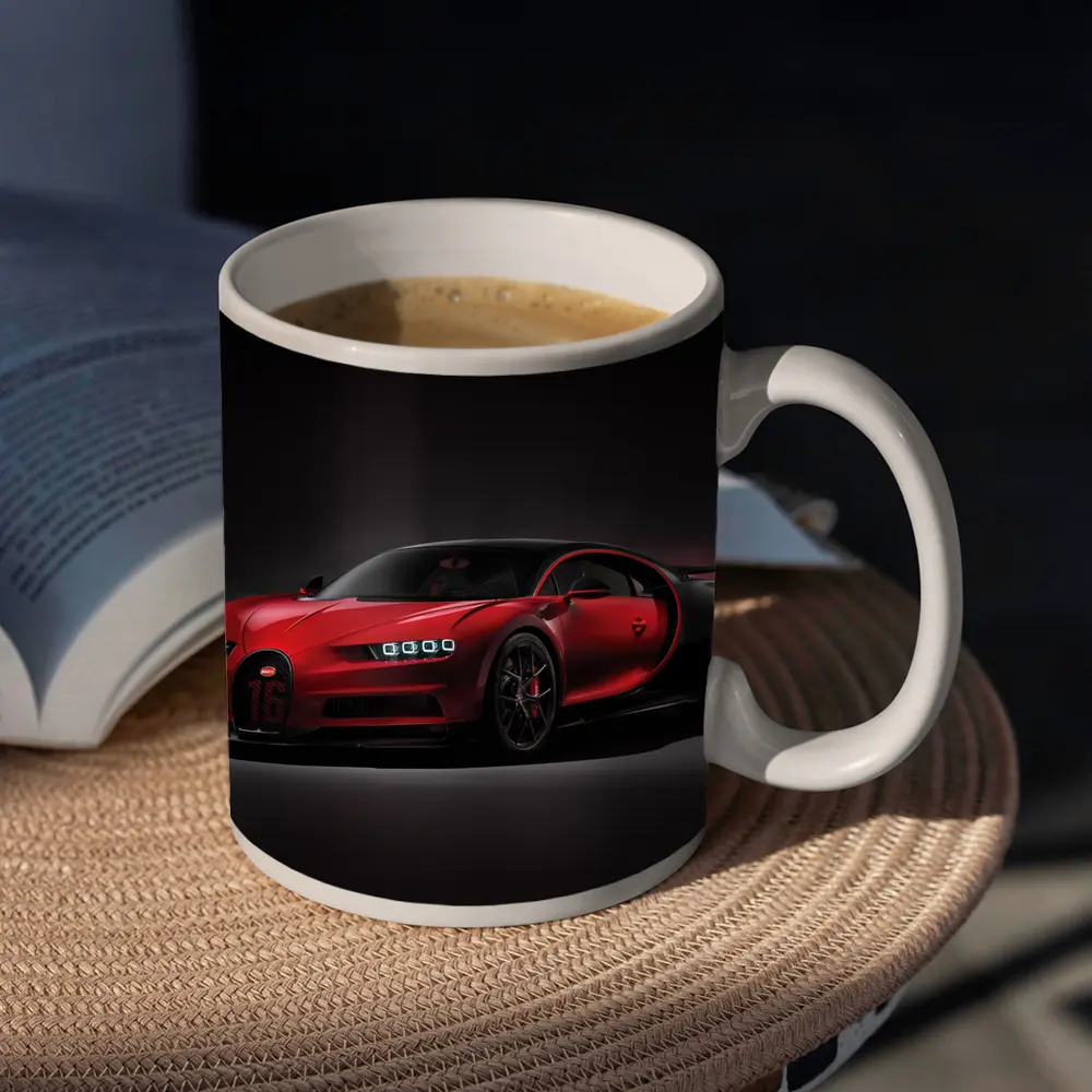 Bugatti Chiron Sport Red Dark Background – Mugs
