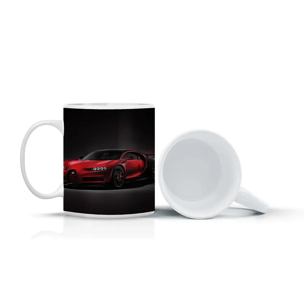 Bugatti Chiron Sport Red Dark Background – Mugs
