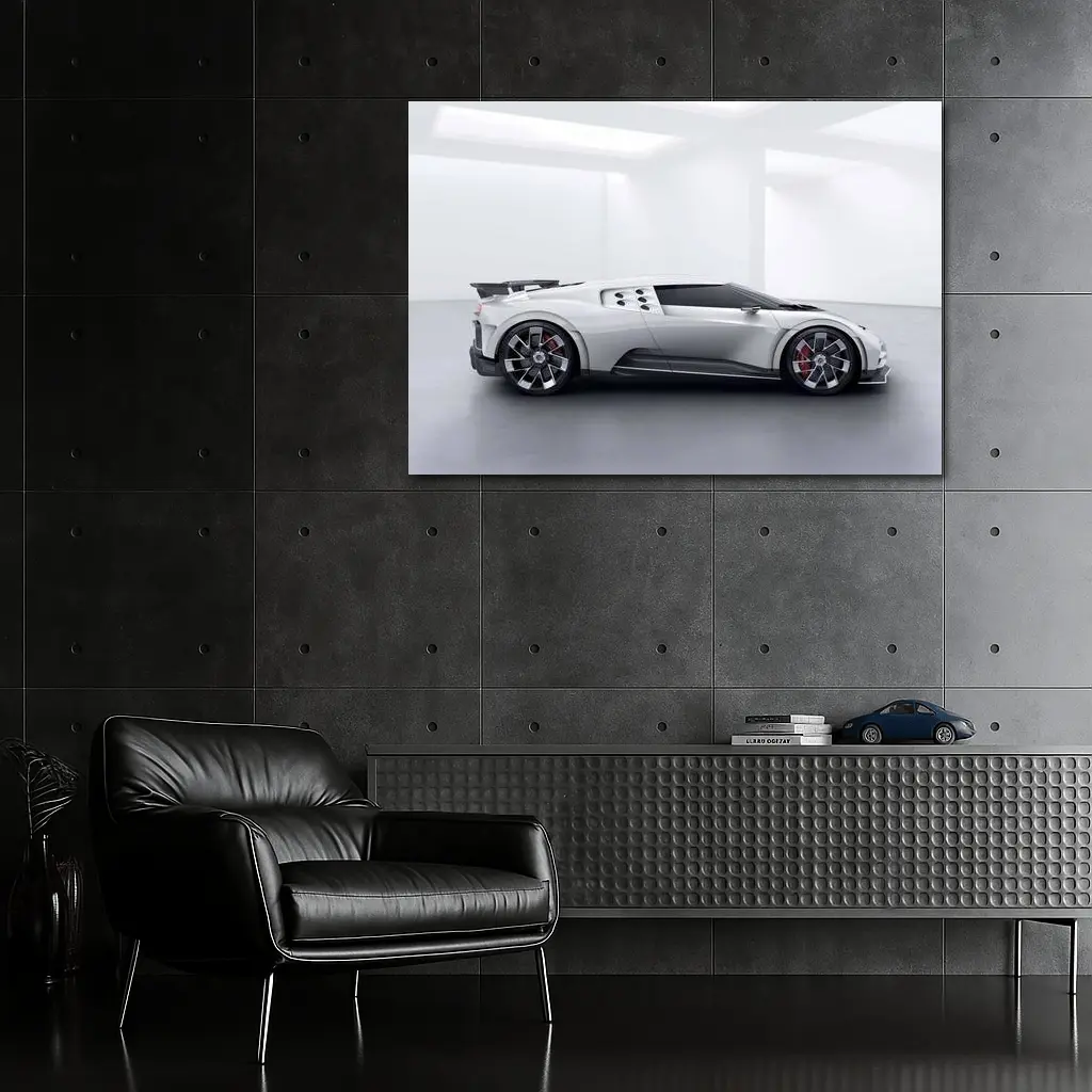 Bugatti Centodieci Silver Hypercar Studio Shot – Wall Art
