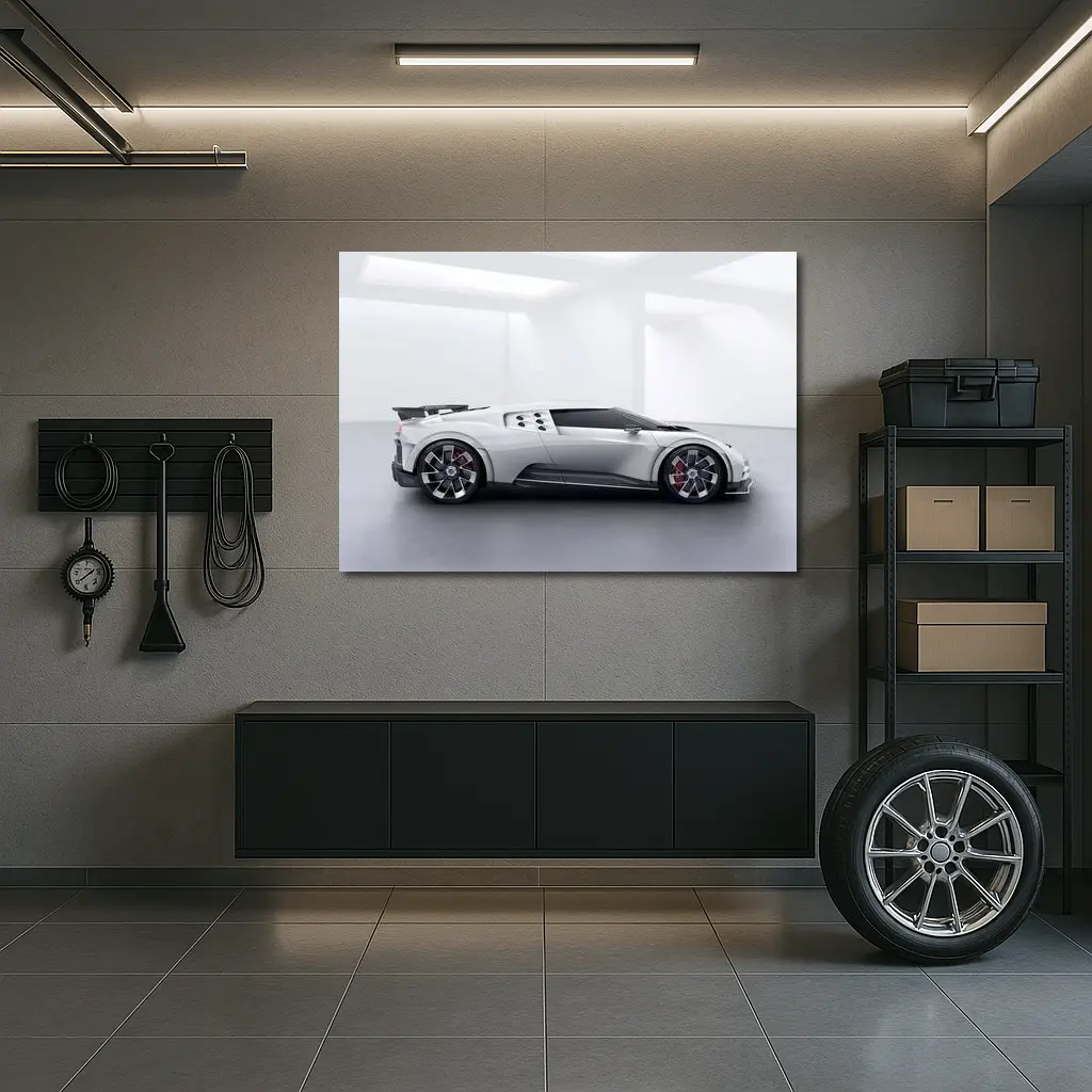 Bugatti Centodieci Silver Hypercar Studio Shot – Wall Art