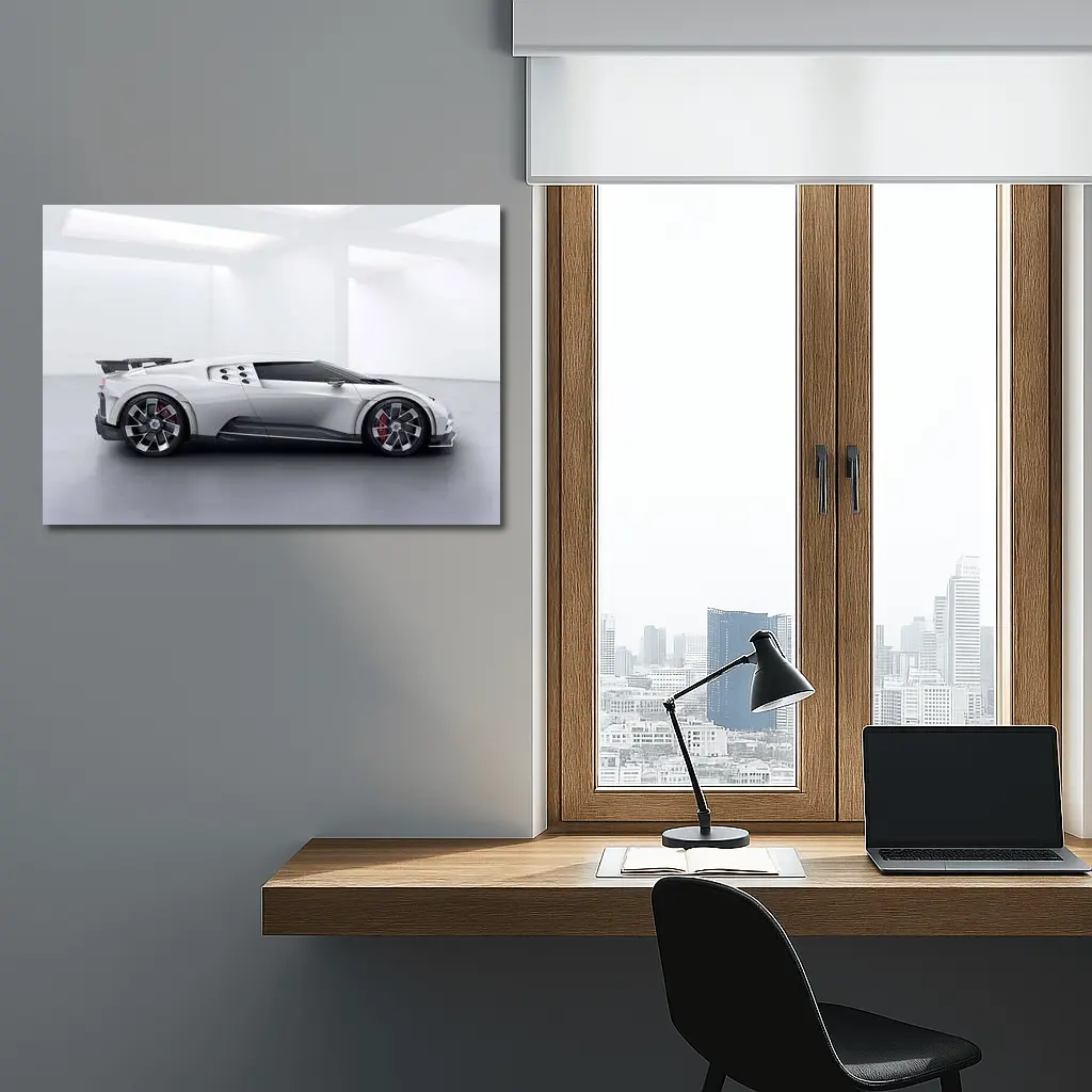 Bugatti Centodieci Silver Hypercar Studio Shot – Wall Art
