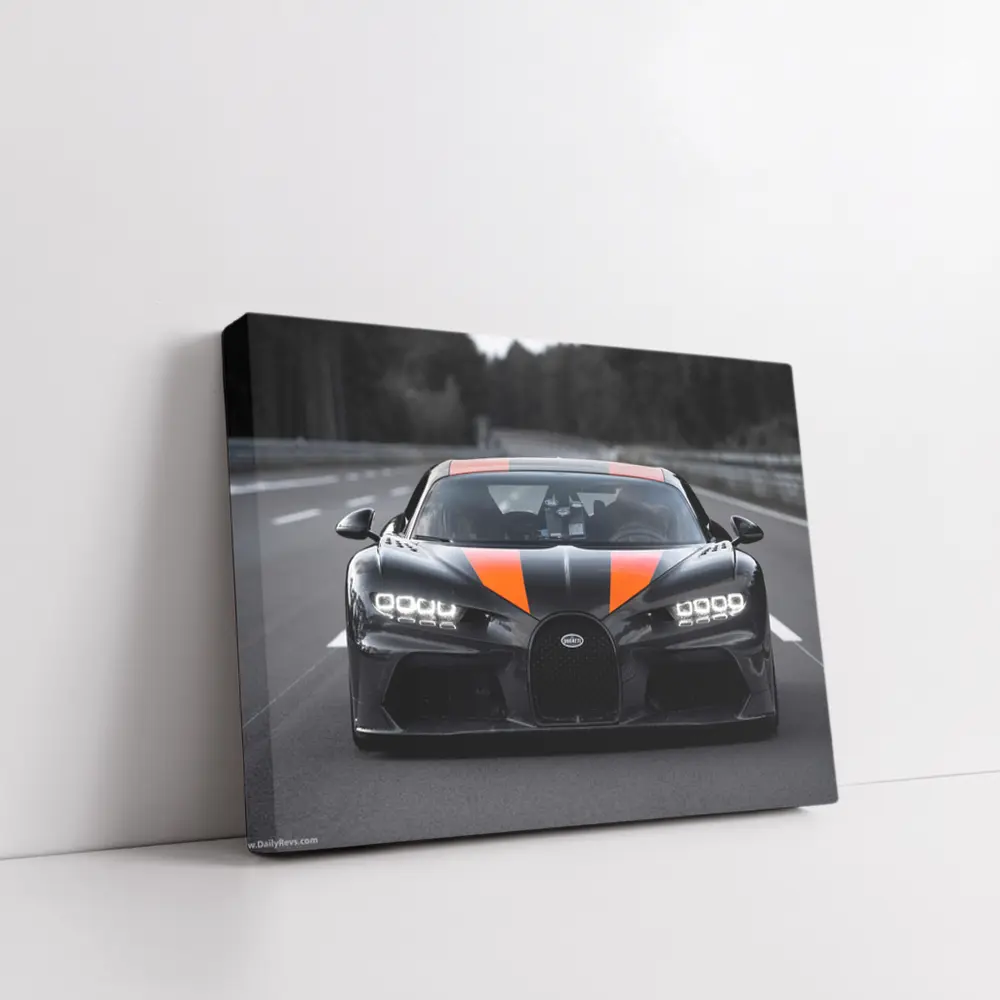 Bugatti Chiron Super Sport Black Orange Road – Wall Art
