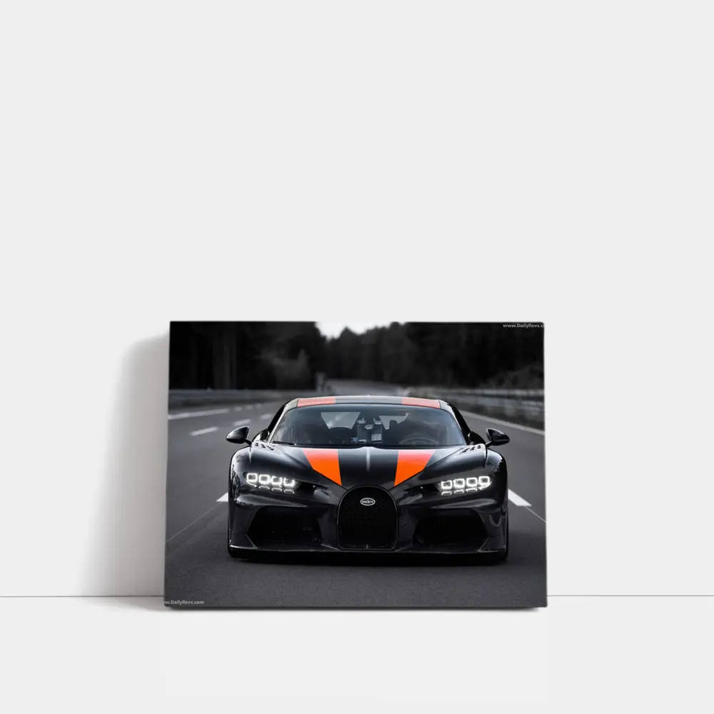 Bugatti Chiron Super Sport Black Orange Road – Wall Art