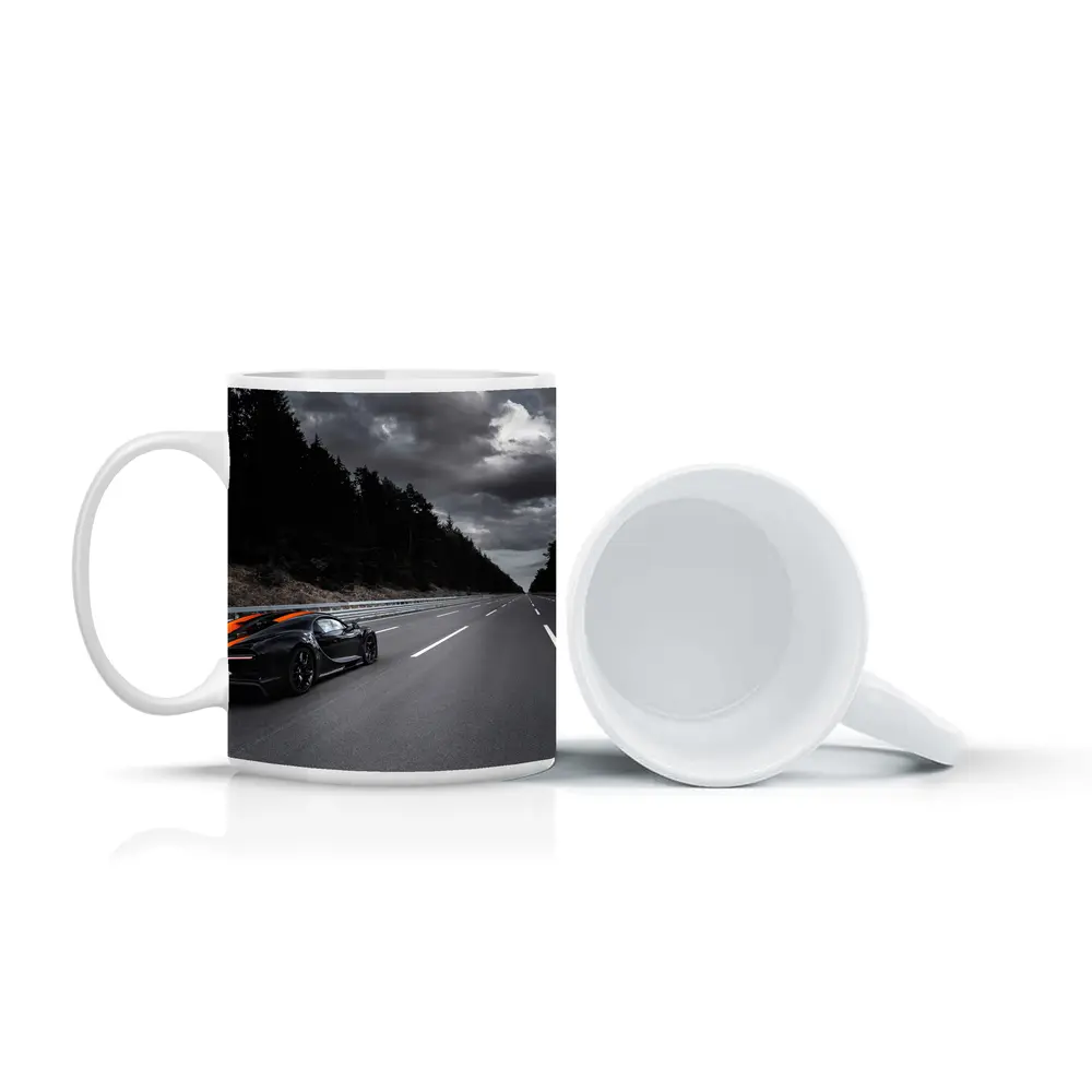 Bugatti Chiron Super Sport Empty Highway Dark Sky – Mugs