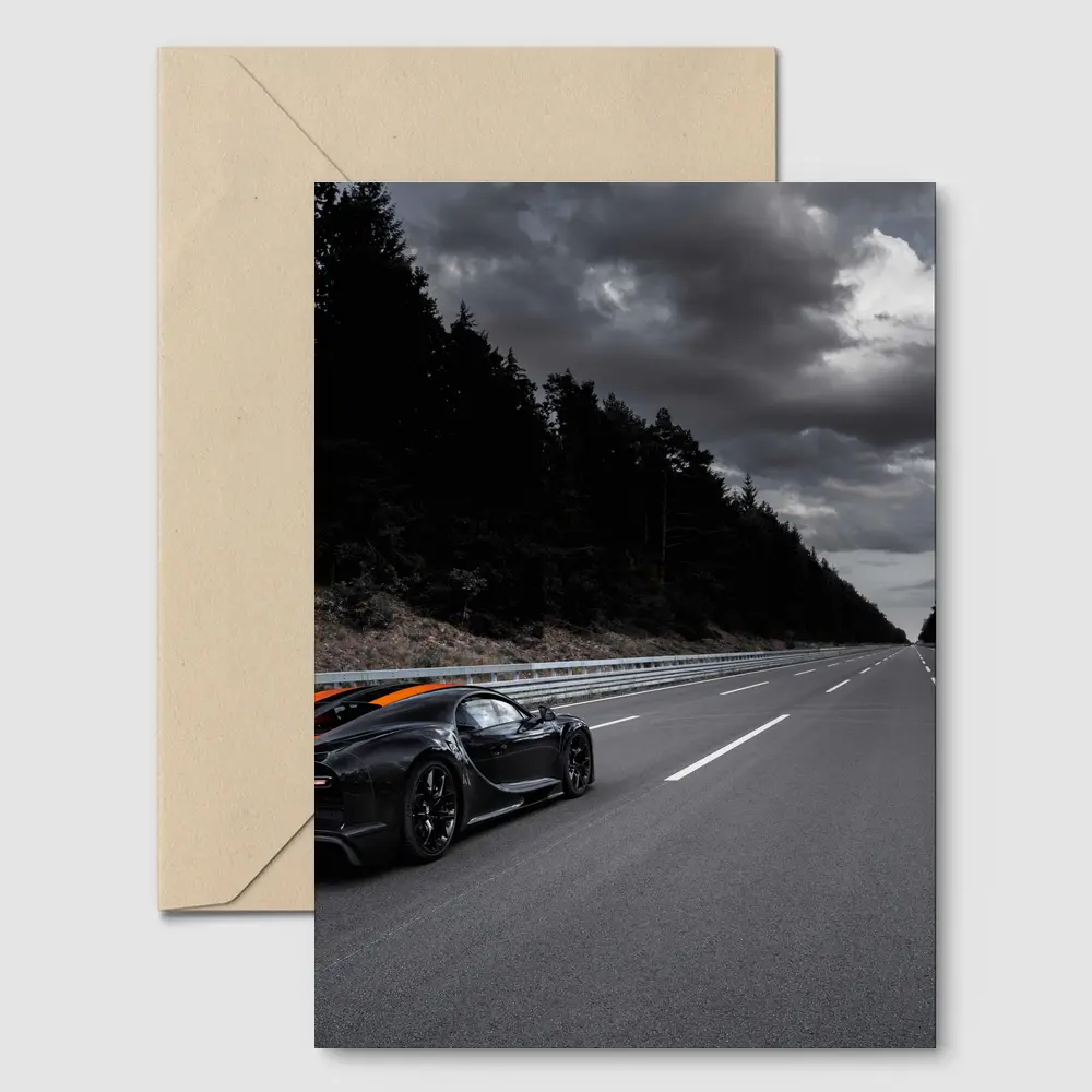 Bugatti Chiron Super Sport Empty Highway Dark Sky – Postcards