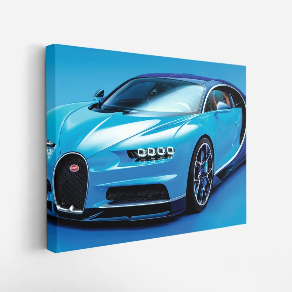 Bugatti Chiron Light Blue Studio Shot – Wall Art