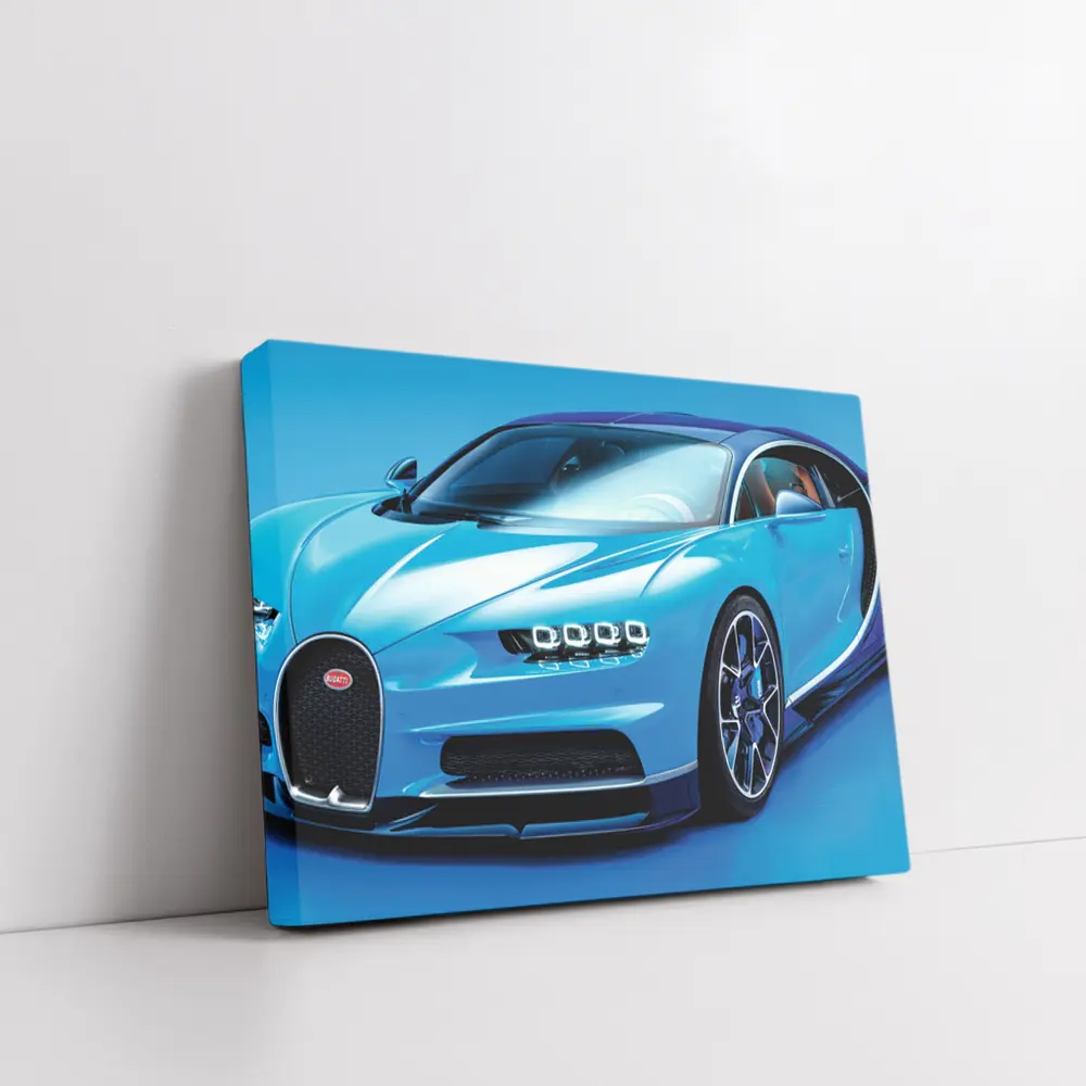 Bugatti Chiron Light Blue Studio Shot – Wall Art