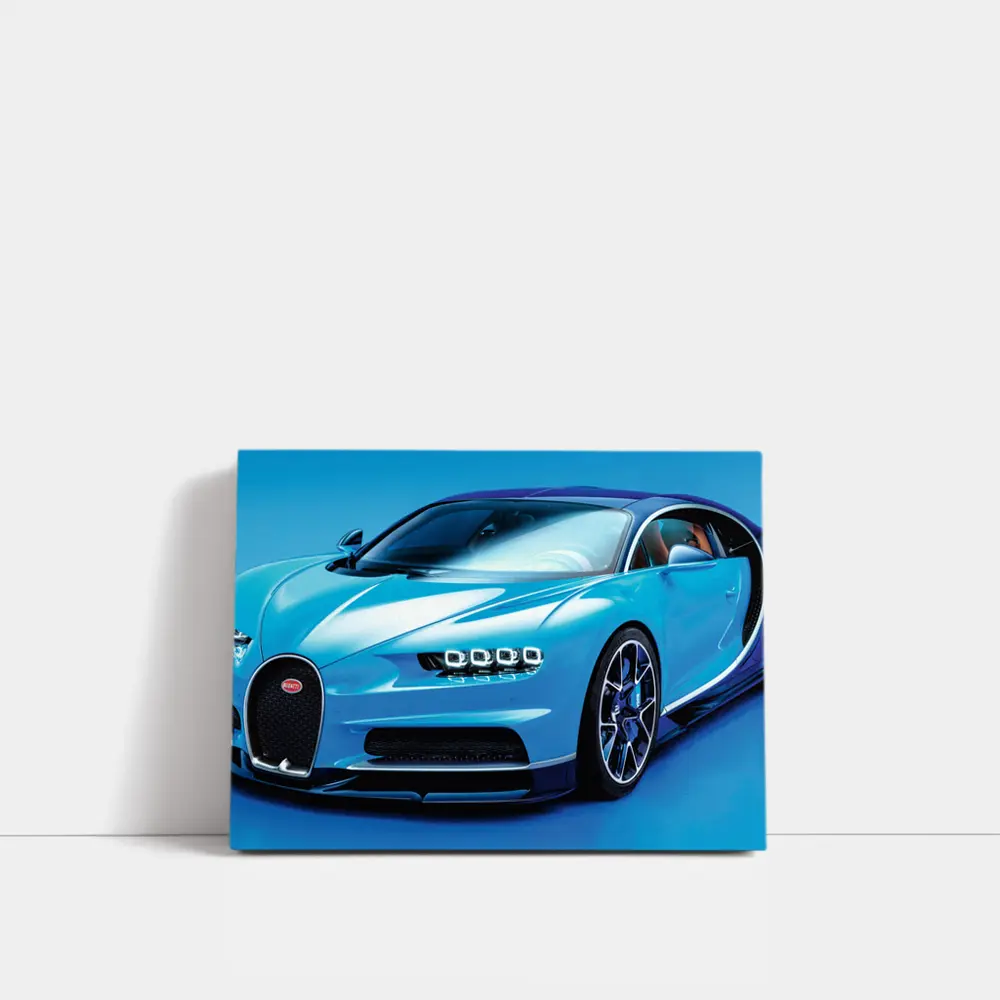 Bugatti Chiron Light Blue Studio Shot – Wall Art