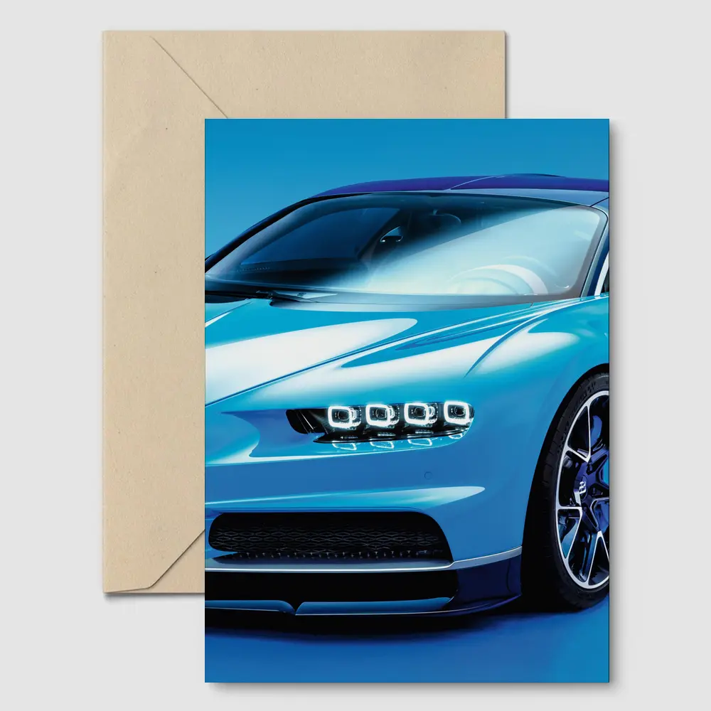 Bugatti Chiron Light Blue Studio Shot – Postcards